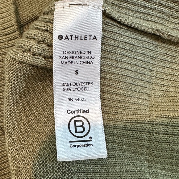 Athleta Evergreen Hoodie Sweater Olive Green  Women's Size Small Athleisure - Picture 9 of 10